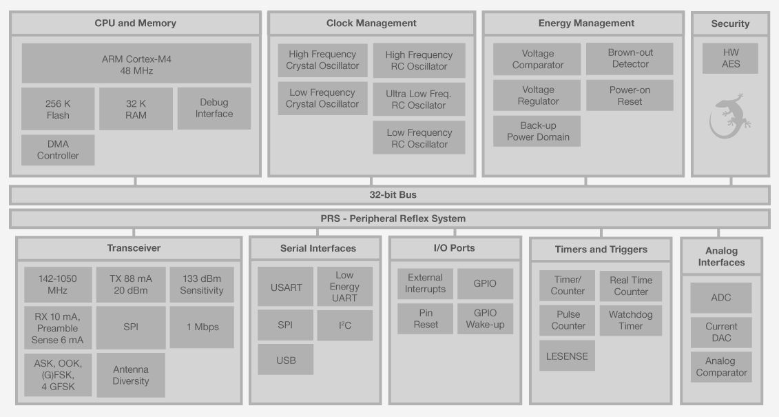 EZR32WG Block Diagram